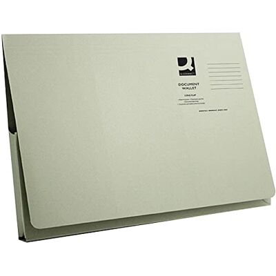 Q-Connect Long Flap Document Wallet 300 gsm Green, Pack of 50 Q-Connect Long Flap Document Wallet 300 gsm Green, Pack of 50