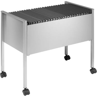 Durable ECO Suspension File Trolley, for 80 A4 Suspension Files, Made of Strong Steel, Silver Colour, Ideal for Filing and Storage In Offices Durable ECO Suspension File Trolley, for 80 A4 Suspension Files, Made of Strong Steel, Silver Colour, Ideal for Filing and Storage In Offices