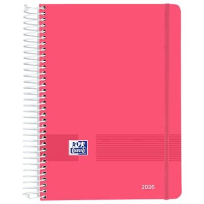 Oxford Live & Go, 2026 Day Per Page Diary, A5, Plastic Cover with Spiral, Spanish, Watermelon Oxford Live & Go, 2026 Day Per Page Diary, A5, Plastic Cover with Spiral, Spanish, Watermelon