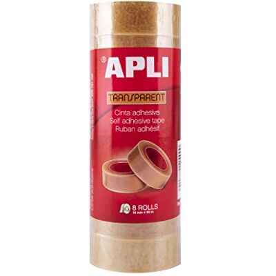 APLI Self-Adhesive Tape, 19 mm, 33 m, 8 Pieces APLI Self-Adhesive Tape, 19 mm, 33 m, 8 Pieces