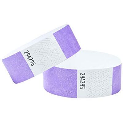 J&R Wristbands Paper Like Made from Tyvek. 1000 Pack Lavender J&R Wristbands Paper Like Made from Tyvek. 1000 Pack Lavender