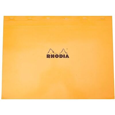 Rhodia 38200C Stapled Notepad N°38 Orange A3 Small Squares 80 Detachable Sheets 80G Clairefontaine Paper Soft, Resistant and Waterproof Coated Card Cover Basics Rhodia 38200C Stapled Notepad N°38 Orange A3 Small Squares 80 Detachable Sheets 80G Clairefontaine Paper Soft, Resistant and Waterproof Coated Card Cover Basics