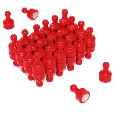 FIRST4MAGNETS Red Skittle Magnet for Fridge, Office, Whiteboard, Noticeboard, Filing Cabinet 12mm dia x 20mm tall Pack of 48 FIRST4MAGNETS Red Skittle Magnet for Fridge, Office, Whiteboard, Noticeboard, Filing Cabinet 12mm dia x 20mm tall Pack of 48
