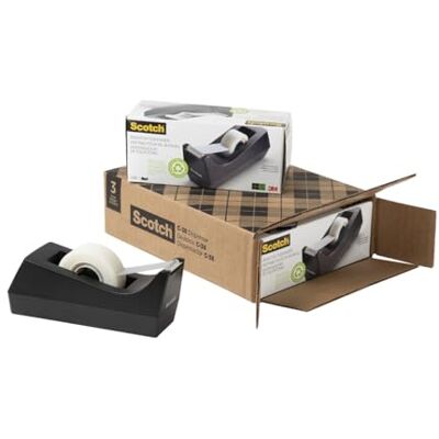 Scotch Desktop Tape Dispenser, Black, 2.7 in. x 2.7 in. x 6.4 in., 3 Tape Dispensers Scotch Desktop Tape Dispenser, Black, 2.7 in. x 2.7 in. x 6.4 in., 3 Tape Dispensers