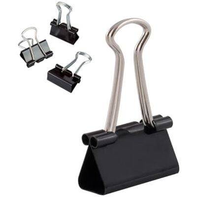 D.RECT Foldback Clips Multi-Purpose Paper Clips Binder Clip Office Clip 25 mm Pack of 12 x 12 Packaging D.RECT Foldback Clips Multi-Purpose Paper Clips Binder Clip Office Clip 25 mm Pack of 12 x 12 Packaging