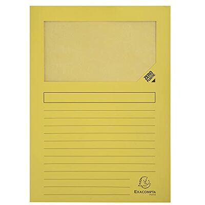 Exacompta Ref 50109E Forever Collection Window Folders 220 x 310mm in Size, Suitable for A4 Documents, 120gsm Recycled Board Yellow (Pack of 100) Exacompta Ref 50109E Forever Collection Window Folders 220 x 310mm in Size, Suitable for A4 Documents, 120gsm Recycled Board Yellow (Pack of 100)