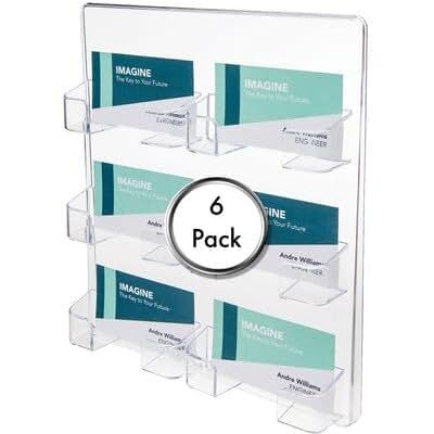 Deflecto Wall Mounted Business Card Holder 6 Pocket Landscape Pack of 6 Clear Deflecto Wall Mounted Business Card Holder 6 Pocket Landscape Pack of 6 Clear