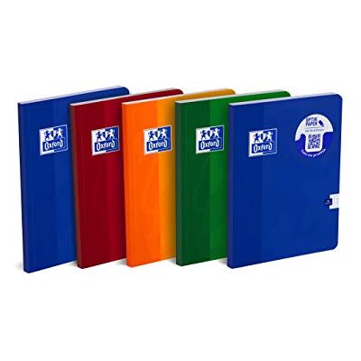 Oxford 400017512 Esse A4 Folder with Semi-Hard Cover, 96 Sheets, Squared, Pack of 5 Assorted Colours Oxford 400017512 Esse A4 Folder with Semi-Hard Cover, 96 Sheets, Squared, Pack of 5 Assorted Colours
