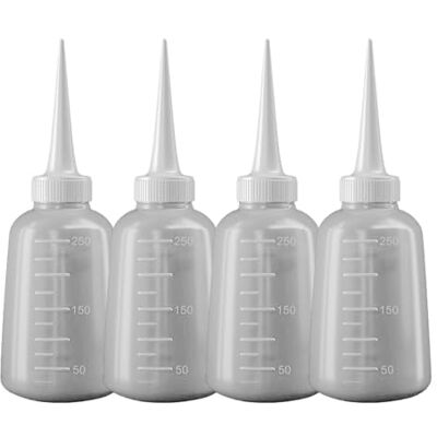 Jazuaiao of 4 Squeeze Bottles Glues Dispenser Nozzle Bottle, 250ml Translucent Squeeze Bottles with Nozzle for Dispensing of Glues and Oil in Projects Jazuaiao of 4 Squeeze Bottles Glues Dispenser Nozzle Bottle, 250ml Translucent Squeeze Bottles with Nozzle for Dispensing of Glues and Oil in Projects