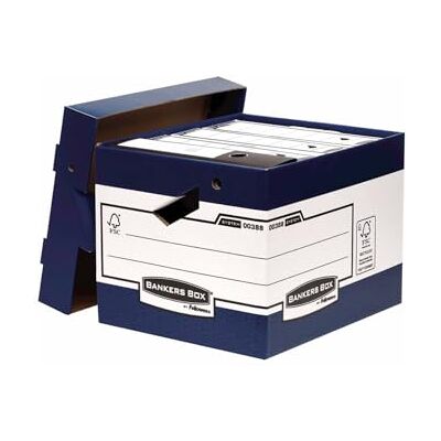 BANKERS BOX System Heavy Duty Box with Ergonomic Handle Blue (Pack of 10) BANKERS BOX System Heavy Duty Box with Ergonomic Handle Blue (Pack of 10)
