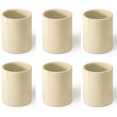 Osco Faux Leather Pen Pot, Desk Pencil Holder with Wipe-Clean Finish, Compact Round Desk Organizer for Pens, Pencils & Brushes, 10.5cm H x 8.7cm Dia, Cream Osco Faux Leather Pen Pot, Desk Pencil Holder with Wipe-Clean Finish, Compact Round Desk Organizer for Pens, Pencils & Brushes, 10.5cm H x 8.7cm Dia, Cream