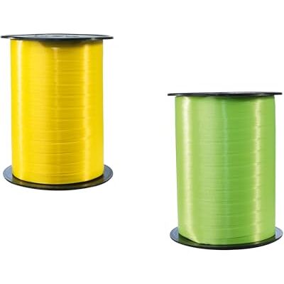 Clairefontaine 601715AMZC Set of 2 Rolls of Smooth Bolduc Ribbon Dimensions: 500mx0,7 cm Gift Wrapping, Decorative Accessories Yellow/Light Green Clairefontaine 601715AMZC Set of 2 Rolls of Smooth Bolduc Ribbon Dimensions: 500mx0,7 cm Gift Wrapping, Decorative Accessories Yellow/Light Green