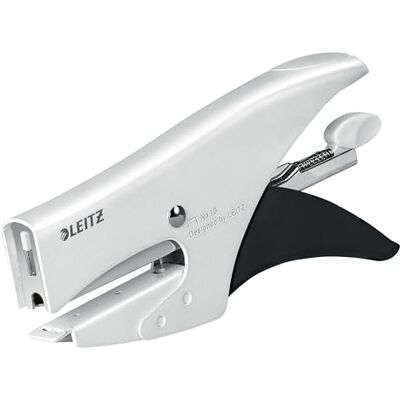 Leitz Stapling Pliers, 15 Sheet Capacity, Ergonomic Metal Body, Includes Staples, WOW Range, 55311001 White Leitz Stapling Pliers, 15 Sheet Capacity, Ergonomic Metal Body, Includes Staples, WOW Range, 55311001 White
