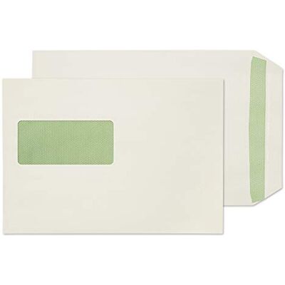 Blake Purely Environmental C5 229 x 162 mm 90 gsm Flora Recycled Pocket Self Seal Window Envelopes (RE3831) Natural White Pack of 500 Blake Purely Environmental C5 229 x 162 mm 90 gsm Flora Recycled Pocket Self Seal Window Envelopes (RE3831) Natural White Pack of 500