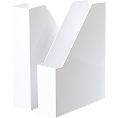 HAN i-Line 16501-12 Magazine File 2 Pieces, Elegant, Modern High-End Magazine File for Notebooks, Magazines and Folders up to A4/C4, White HAN i-Line 16501-12 Magazine File 2 Pieces, Elegant, Modern High-End Magazine File for Notebooks, Magazines and Folders up to A4/C4, White