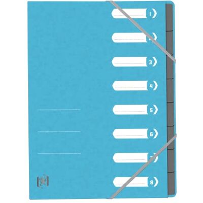 Oxford 15 x A4 8 Pocket Cardboard File Folder Light Blue Oxford 15 x A4 8 Pocket Cardboard File Folder Light Blue