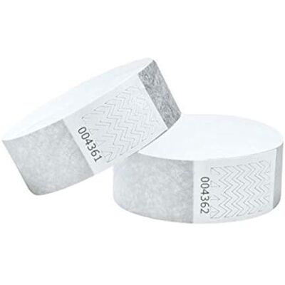 J&R Wristbands Wristbands Made with Dupont Tyvek 3/4 inch, Silver, 100 Pack Paper Like Bracelets, Used for Events, Nightclubs, Waterparks J&R Wristbands Wristbands Made with Dupont Tyvek 3/4 inch, Silver, 100 Pack Paper Like Bracelets, Used for Events, Nightclubs, Waterparks