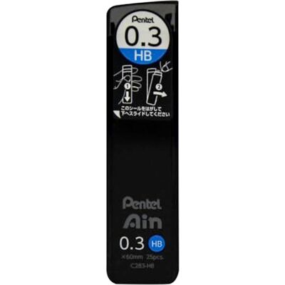 Pentel Ain Leads Refill 0.3mm HB Pack of 12 Pentel Ain Leads Refill 0.3mm HB Pack of 12
