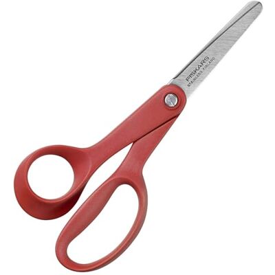 Fiskars Children's Scissors for Left-handed Users 8 Years or Older Length: 13 cm, Stainless Steel Blade/Plastic Handles, Red, Classic, 1005169 Fiskars Children's Scissors for Left-handed Users 8 Years or Older Length: 13 cm, Stainless Steel Blade/Plastic Handles, Red, Classic, 1005169