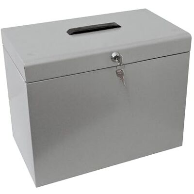 Cathedral Products A4 Steel File Box with Starter Pack of 5 Suspension Files Grey Cathedral Products A4 Steel File Box with Starter Pack of 5 Suspension Files Grey