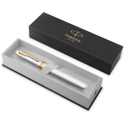 PARKER Meridian Rollerball Pen Chrome Lacquer with Gold Trims Fine Nib Handwriting Pens & Stationery Supplies Black Ink Luxury Gift Box PARKER Meridian Rollerball Pen Chrome Lacquer with Gold Trims Fine Nib Handwriting Pens & Stationery Supplies Black Ink Luxury Gift Box