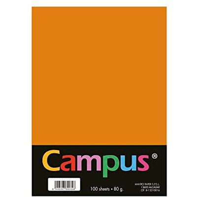 Oxford Campus Coloured A4 Paper Pack of 100 80gsm 210x297mm A4 Paper Soft Soft Ideal for Bookbinding, Office, Drawing and Crafts Orange Oxford Campus Coloured A4 Paper Pack of 100 80gsm 210x297mm A4 Paper Soft Soft Ideal for Bookbinding, Office, Drawing and Crafts Orange