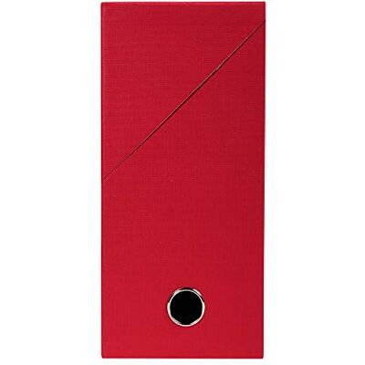 Exacompta Ref 89425E Canvas Transfer Box 250 x 330mm in Size, Suitable for Storing A4 Documents, 120mm Spine, Metal Finger Hole, Spine Label Red Exacompta Ref 89425E Canvas Transfer Box 250 x 330mm in Size, Suitable for Storing A4 Documents, 120mm Spine, Metal Finger Hole, Spine Label Red