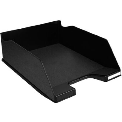 Exacompta Ref. 11514D set of 4 COMBO MAXI letter trays dimensions 34.7x25.5x10.3 cm for A+ format documents black color Blue Angel certified capacity 750 sheets Exacompta Ref. 11514D set of 4 COMBO MAXI letter trays dimensions 34.7x25.5x10.3 cm for A+ format documents black color Blue Angel certified capacity 750 sheets