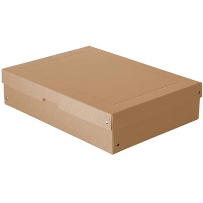 FALKEN Original PureBox Nature. Made in Germany, 100 mm high, DIN A3. Storage box with lid made of sturdy cardboard, vegan gift box, transport box, all-purpose box, brown FALKEN Original PureBox Nature. Made in Germany, 100 mm high, DIN A3. Storage box with lid made of sturdy cardboard, vegan gift box, transport box, all-purpose box, brown