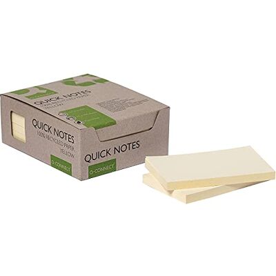Q-Connect Recycled Notes 127x76mm Yellow (Pack of 12) KF17322 Q-Connect Recycled Notes 127x76mm Yellow (Pack of 12) KF17322