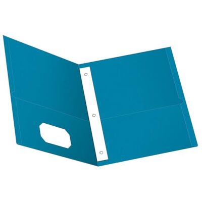 Oxford Two-Pocket Folders w/Fasteners, Light Blue, Letter Size, 25 per Box (57701) Oxford Two-Pocket Folders w/Fasteners, Light Blue, Letter Size, 25 per Box (57701)
