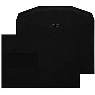 Blake Envelopes Creative Colour 814MW Kuvertierhüllen Briefumschläge Naßklebung Tiefschwarz Mit Fenster 120g/m² C5+ 162 x 235 mm 500 Stück Blake Envelopes Creative Colour 814MW Kuvertierhüllen Briefumschläge Naßklebung Tiefschwarz Mit Fenster 120g/m² C5+ 162 x 235 mm 500 Stück