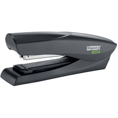 Rapid Recycle Full Strip Stapler, 25 Sheets, Flat Clinch, Black Full strip stapler, SuperFlatClinch technology reduces paper stack by 40%, staples up to 25 sheets Rapid Recycle Full Strip Stapler, 25 Sheets, Flat Clinch, Black Full strip stapler, SuperFlatClinch technology reduces paper stack by 40%, staples up to 25 sheets