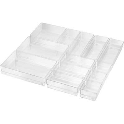 Helit H6130002 – Drawer Organiser, 13 Pieces, Transparent, Storage Box Helit H6130002 – Drawer Organiser, 13 Pieces, Transparent, Storage Box