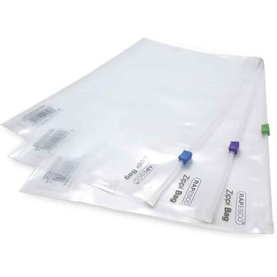 Rapesco 0796 Plastic Wallet Zip Folder, Plastic Zip, A4+, Transparent, Pack of 25 Rapesco 0796 Plastic Wallet Zip Folder, Plastic Zip, A4+, Transparent, Pack of 25