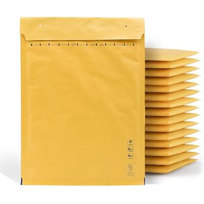 m-office Bubble Envelopes Kraft Paper Mailing Bags for Parcel Shipping in Various Sizes (230 x 340 mm, Pack of 100) m-office Bubble Envelopes Kraft Paper Mailing Bags for Parcel Shipping in Various Sizes (230 x 340 mm, Pack of 100)