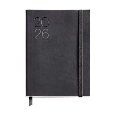 Miquelrius Week to view 2026 diary, easy to carry (122 x 168 mm), weekly planning, flexible cover with stitched leather, 80 g/m² paper, ES-EN-PT, black Miquelrius Week to view 2026 diary, easy to carry (122 x 168 mm), weekly planning, flexible cover with stitched leather, 80 g/m² paper, ES-EN-PT, black