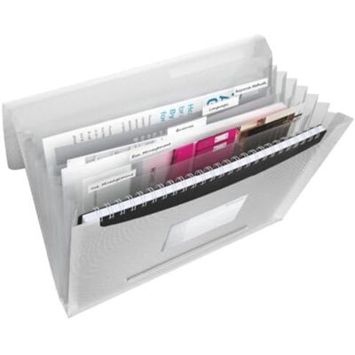 Esselte A4 Expanding Project File, Integrated Index with 6 Expanding Compartments, Elastic Closure, Flexible Plastic, White, VIVIDA Range, 624018 Esselte A4 Expanding Project File, Integrated Index with 6 Expanding Compartments, Elastic Closure, Flexible Plastic, White, VIVIDA Range, 624018