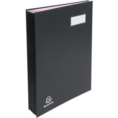 Exacompta Ref 57021E Signature Book 240 x 350mm in Size, Suitable for Holding A4 Documents, 20 Compartments, Expandable Spine, 300gsm Pink Card Interior Black Exacompta Ref 57021E Signature Book 240 x 350mm in Size, Suitable for Holding A4 Documents, 20 Compartments, Expandable Spine, 300gsm Pink Card Interior Black