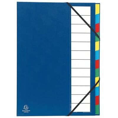 Exacompta Ref 55340E Harmonika Expanding Multipart File 235 x 330mm in Size, Suitable for A4 Documents, 225gsm Card, 12 Compartments Assorted Colours (Pack of 6) Exacompta Ref 55340E Harmonika Expanding Multipart File 235 x 330mm in Size, Suitable for A4 Documents, 225gsm Card, 12 Compartments Assorted Colours (Pack of 6)