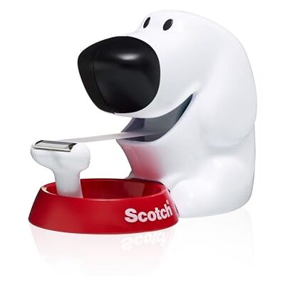 Scotch Dog Dispenser C31 + Magic Tape, 1 Roll, 19 mm x 8.89 m Refillable Dispenser for Home and Office with General Purpose Matte Sticky Tape for Document Repair, Labelling and Sealing Scotch Dog Dispenser C31 + Magic Tape, 1 Roll, 19 mm x 8.89 m Refillable Dispenser for Home and Office with General Purpose Matte Sticky Tape for Document Repair, Labelling and Sealing