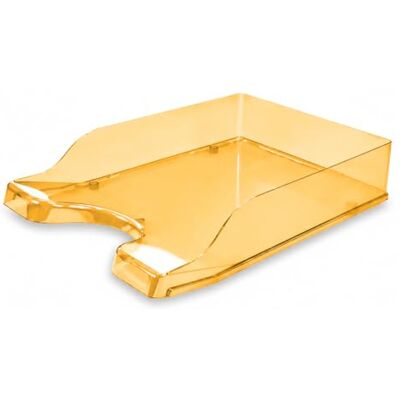 Deflecto Gemstone collection Contemporary Self Stacking Letter Tray Amber Deflecto Gemstone collection Contemporary Self Stacking Letter Tray Amber