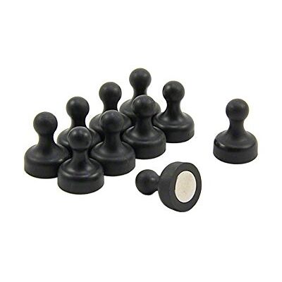 FIRST4MAGNETS High Power Black Skittle Magnet for Fridge, Office, Whiteboard, Noticeboard, Filing Cabinet 19mm dia x 25mm tall Pack of 10 FIRST4MAGNETS High Power Black Skittle Magnet for Fridge, Office, Whiteboard, Noticeboard, Filing Cabinet 19mm dia x 25mm tall Pack of 10
