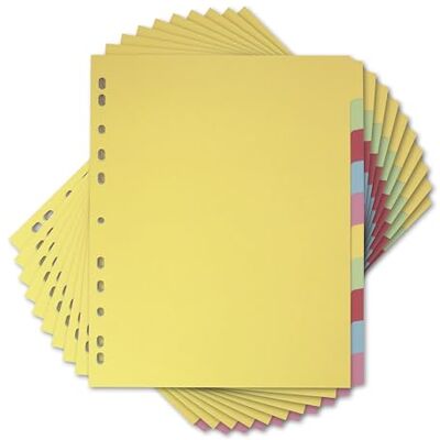 Elba A4+ Yellow 10 Part File Dividers, 10 Pack for Office School & Home Organisation, Durable Filing Dividers Suitable for Punched Pockets Elba A4+ Yellow 10 Part File Dividers, 10 Pack for Office School & Home Organisation, Durable Filing Dividers Suitable for Punched Pockets