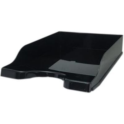 Deflecto A4 Self Stacking Letter Tray In Black, A4 paper tray organiser, letter organiser storage, desk trays CP130YTBLK Deflecto A4 Self Stacking Letter Tray In Black, A4 paper tray organiser, letter organiser storage, desk trays CP130YTBLK