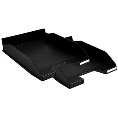 Exacompta Pack of 2 letter trays Combo Midi ECOBLACK black Exacompta Pack of 2 letter trays Combo Midi ECOBLACK black