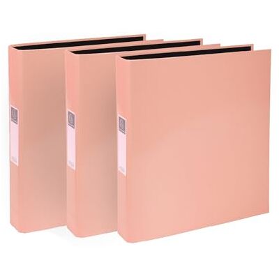 Exacompta A4 Ring Binder, 30mm Spine, 2 Ring, Document Folder, Pack of 3 in Pastel Pink, Stationery Folders for Filing Paperwork and Document Organisation 226/0004Z Exacompta A4 Ring Binder, 30mm Spine, 2 Ring, Document Folder, Pack of 3 in Pastel Pink, Stationery Folders for Filing Paperwork and Document Organisation 226/0004Z