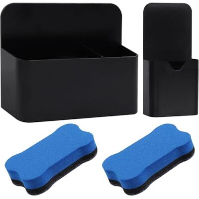 XMNIVATE 2 Pieces of Black Magnetic Pen Holders and 2 Pieces of Erasers, Magnetic Storage Box, Whiteboard Pen Holder, Storage Cabinet Accessories, Suitable for Refrigerators, Cabinets and Whiteboards, Etc. XMNIVATE 2 Pieces of Black Magnetic Pen Holders and 2 Pieces of Erasers, Magnetic Storage Box, Whiteboard Pen Holder, Storage Cabinet Accessories, Suitable for Refrigerators, Cabinets and Whiteboards, Etc.
