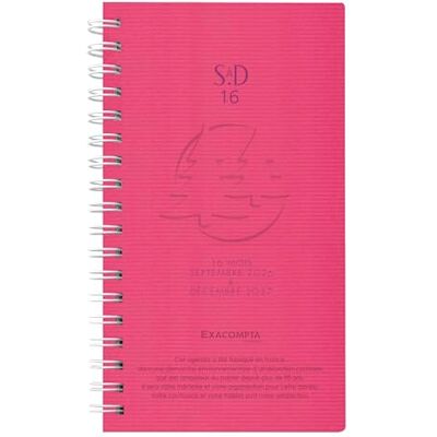 Exacompta 164475E SAD 16W Linicolor Pocket Diary 9 x 16 cm Weekly 16 Months September 2023 to December 2024 Pink Exacompta 164475E SAD 16W Linicolor Pocket Diary 9 x 16 cm Weekly 16 Months September 2023 to December 2024 Pink
