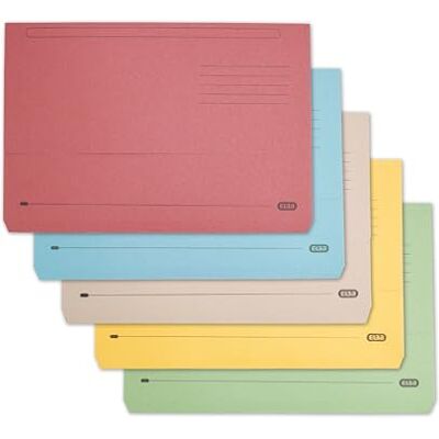 Elba A4+ Document Wallets, Assorted Colours Pack of 25 Foolscap Folders with Tuck-in Flap, 300 Sheet Capacity, Heavyweight Paper Filing for Office & School Elba A4+ Document Wallets, Assorted Colours Pack of 25 Foolscap Folders with Tuck-in Flap, 300 Sheet Capacity, Heavyweight Paper Filing for Office & School